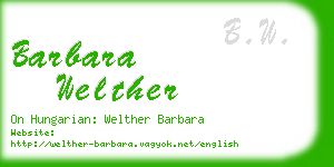 barbara welther business card